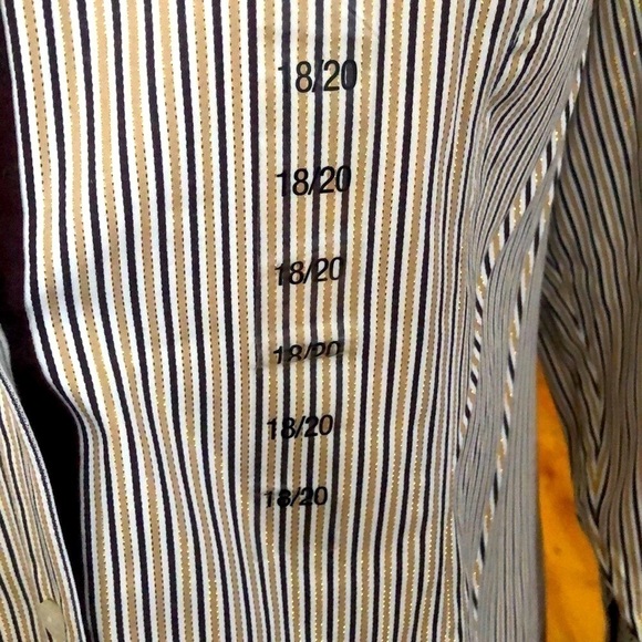 Lane Bryant Metallic Gold / Brown Striped Button Down Shirt Size 18-20 NWT - Picture 11 of 16